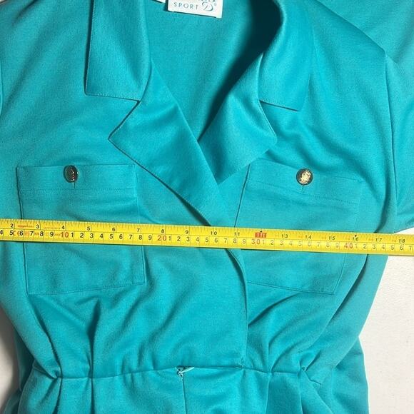 Vintage Doncaster Sport Teal Jumpsuit 80's Office Dress Up Women's Size 4 Fun! ! - Picture 8 of 9